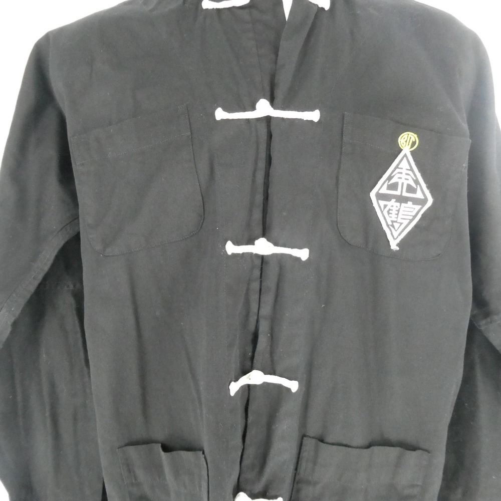 Black Men's Jacket with White Accents - Picture 2 of 7